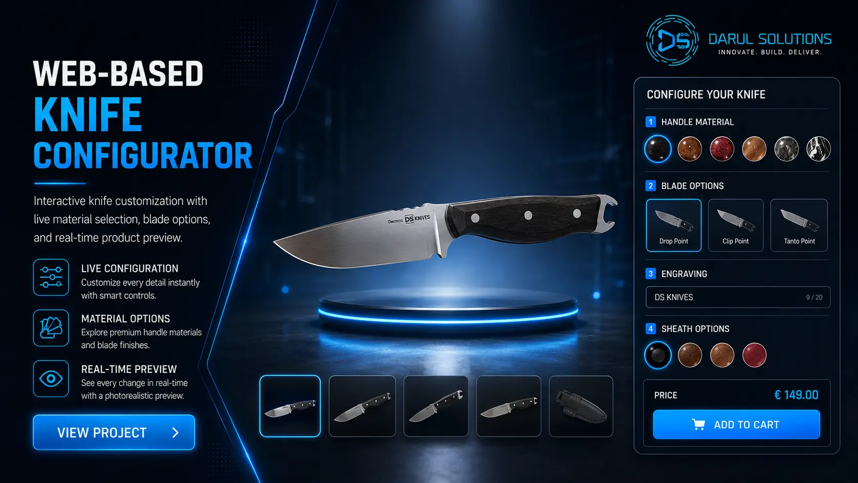Pocket Knife Configurator - Web Product Configurators visualization screenshot 1